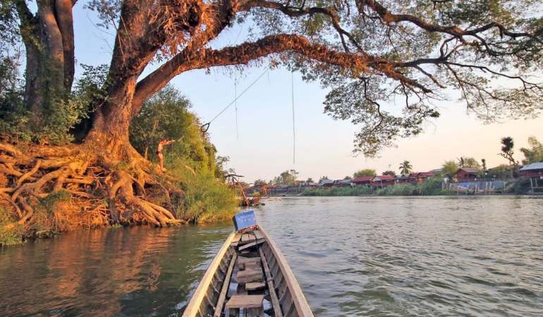by boat