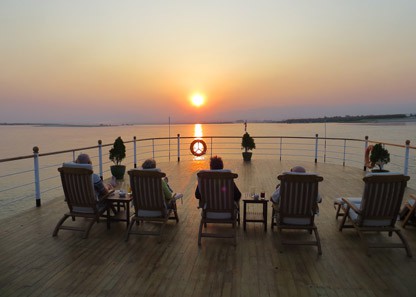 Serene sundeck of RV Laos Pandaw Cruise